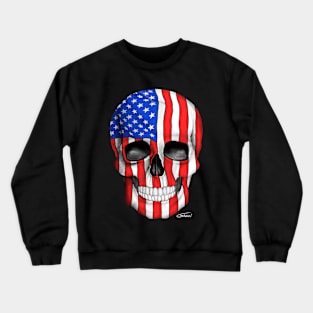 American Flag Skull (On Dark Background) Crewneck Sweatshirt